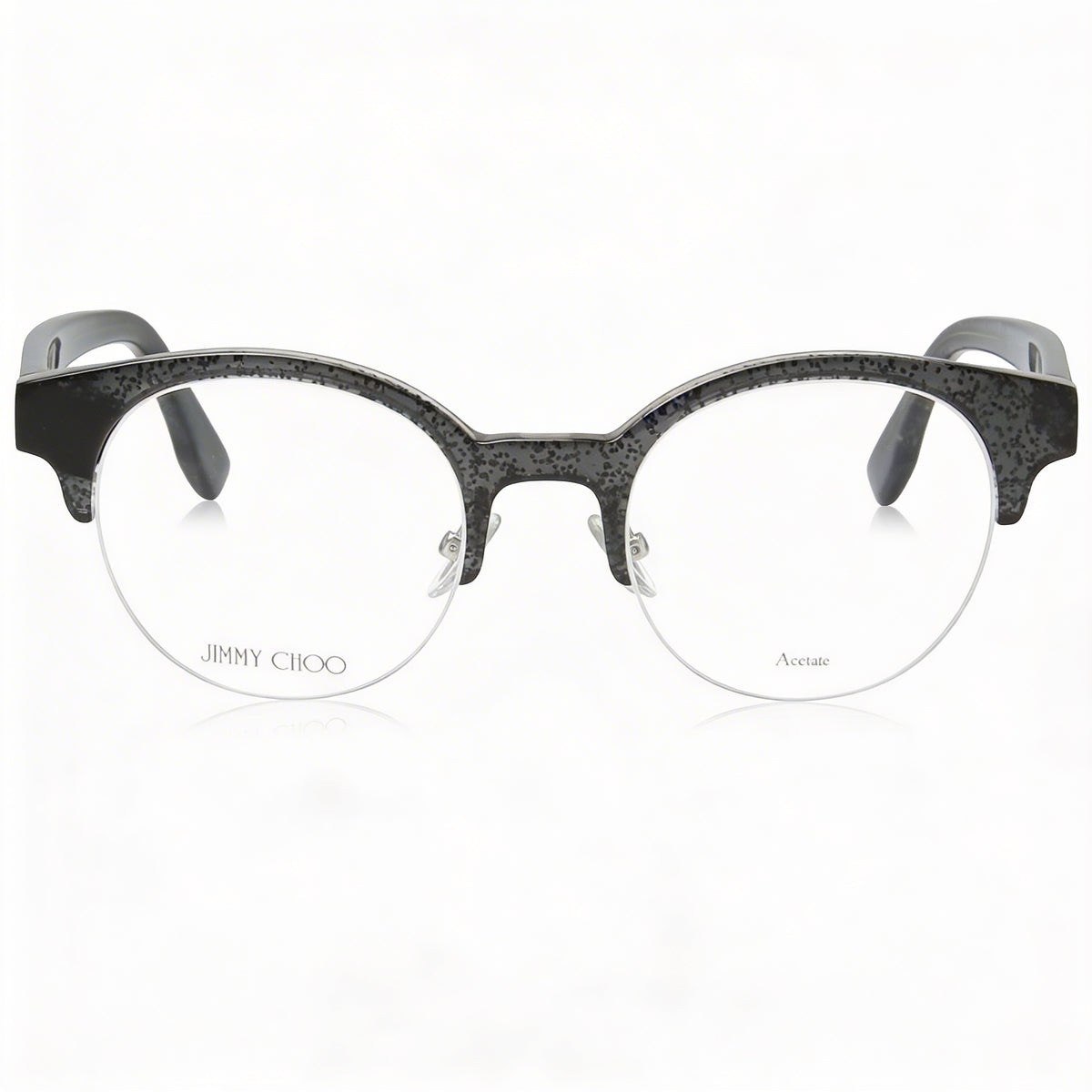 Jimmy Choo Jc60 Gafas Redondas Negras con Purpurina para Mujer, Plástico 47mm, Photo 2