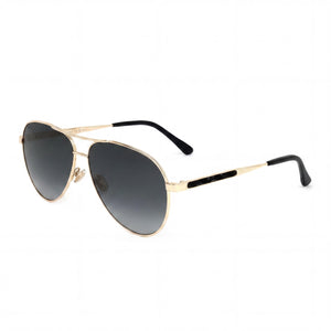 Jimmy Choo Jimena/S Black Gold Aviator Sunglasses Unisex, Dark Grey Shaded lens