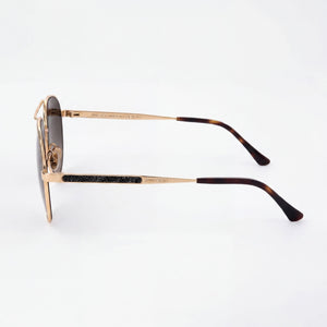 Jimmy Choo JIMENA/S Aviator Sunglasses Women — side view, Non-Polarized Brown Gradient lens