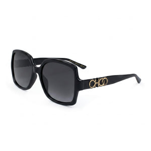 Jimmy Choo Sammi/G/S Black Square Sunglasses Unisex, Gray Gradient lens