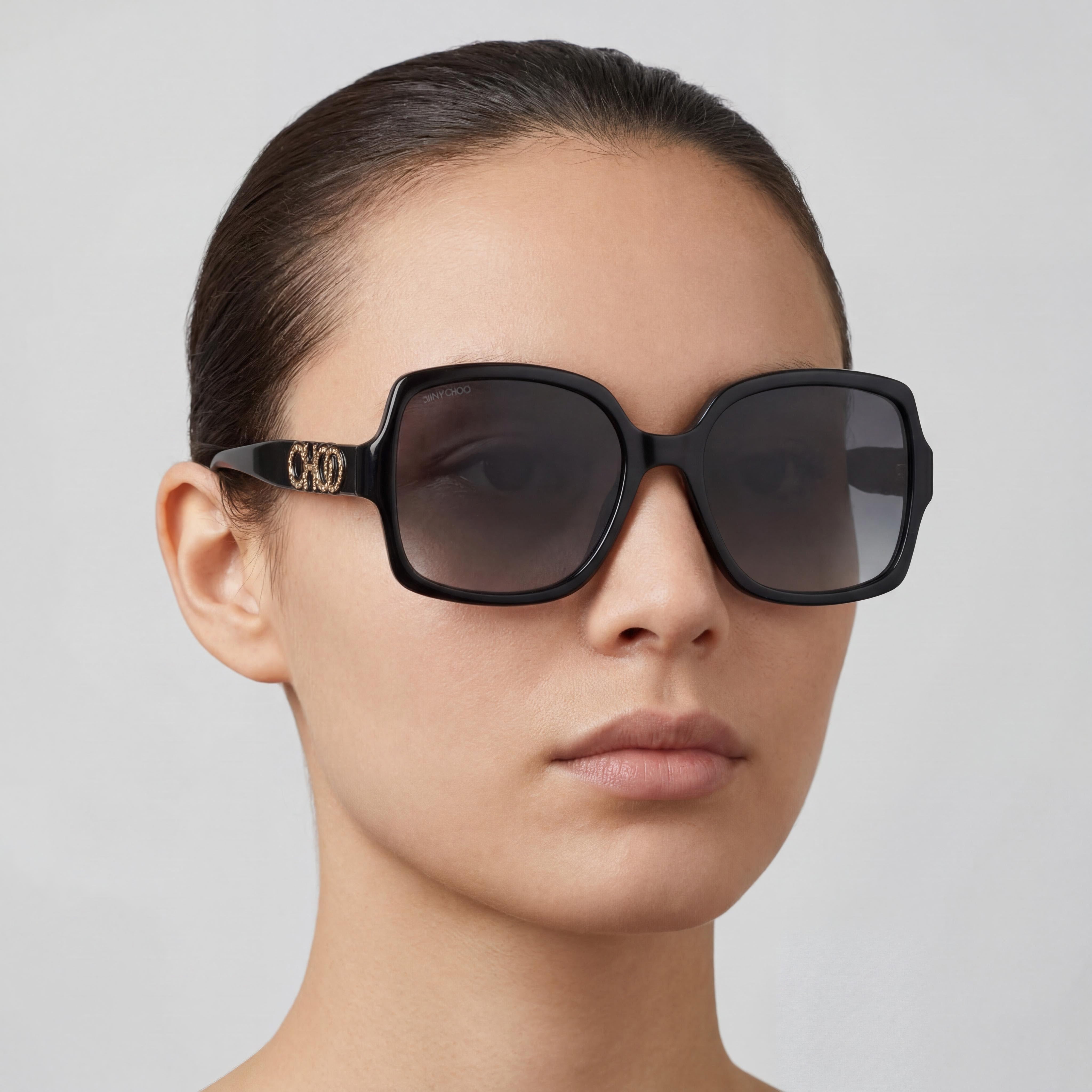 Jimmy Choo Sammi/G/S Black Square Gradient Sunglasses Unisex, 55mm, Photo 4