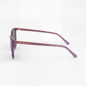 Jimmy Choo Rectangle Sunglasses Women — side view, Non-Polarized Violet lens
