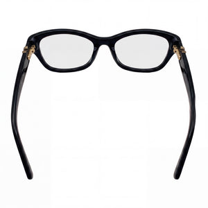 Jones New York J226 Petite Rectangle Eyeglasses Unisex — side view, Black Plastic temples
