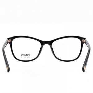 Jones New York J778 Rectangle Eyeglasses Men — side view, Black Plastic temples