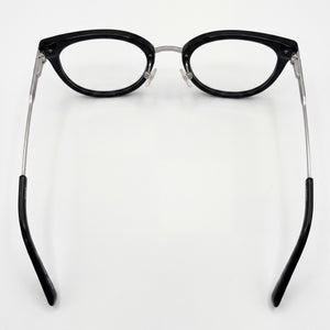 Jones New York VJON789 Soft Square Eyeglasses Men — side view, Black Plastic temples