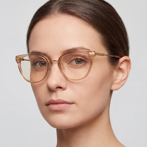 Jones New York Vjon789 Cat Eye Sunglasses Women — side view, Clear Demo Polycarbonate lens
