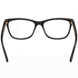 Juicy Couture Contemporary Rectangular Eyeglasses Women — side view, Black Acetate temples