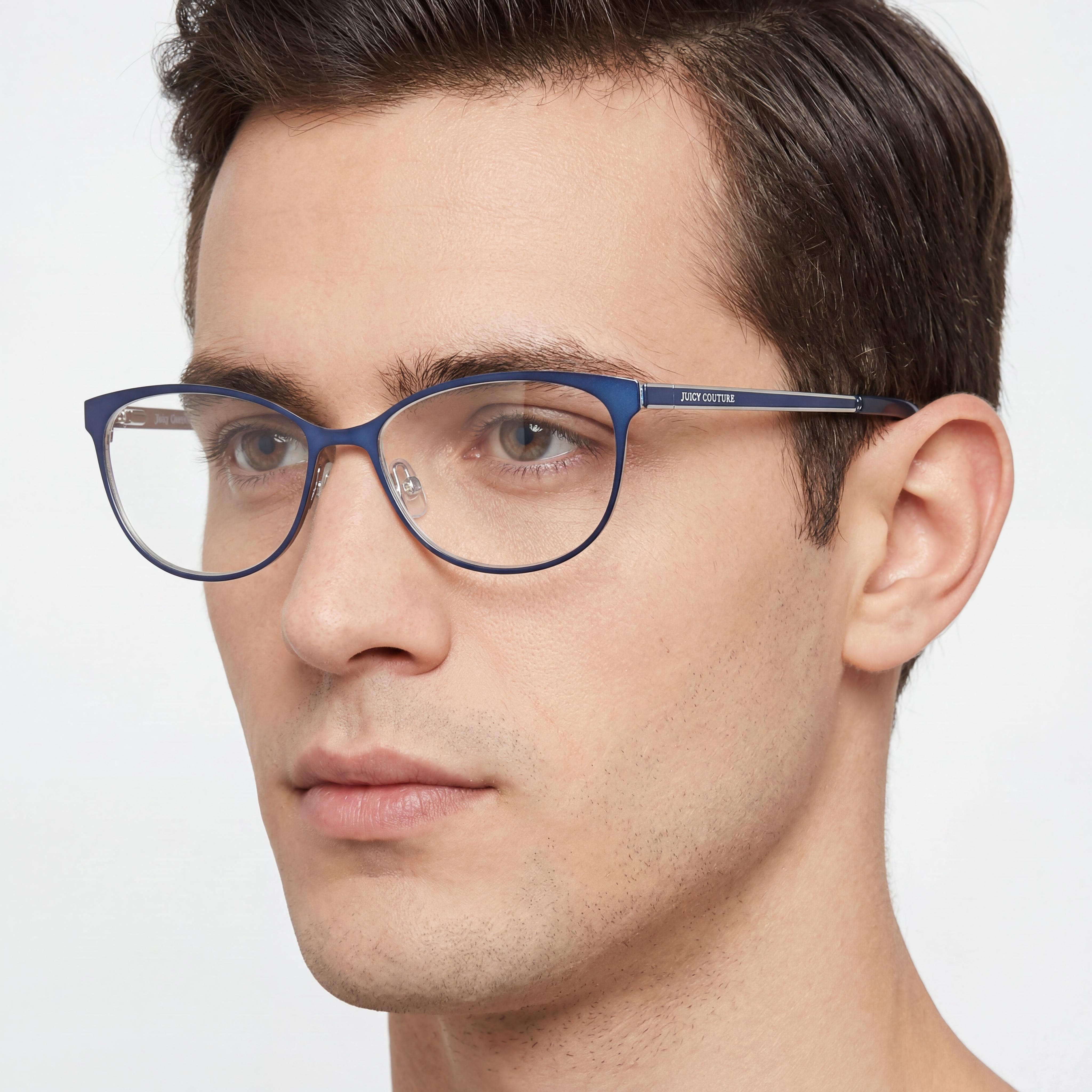 Juicy Couture JU 206 Blue Rectangle Eyeglasses Unisex, 51mm, Photo 2