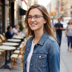 Juicy Couture JU 206 Rectangle Eyeglasses Unisex — side view, Blue Alloy Steel temples