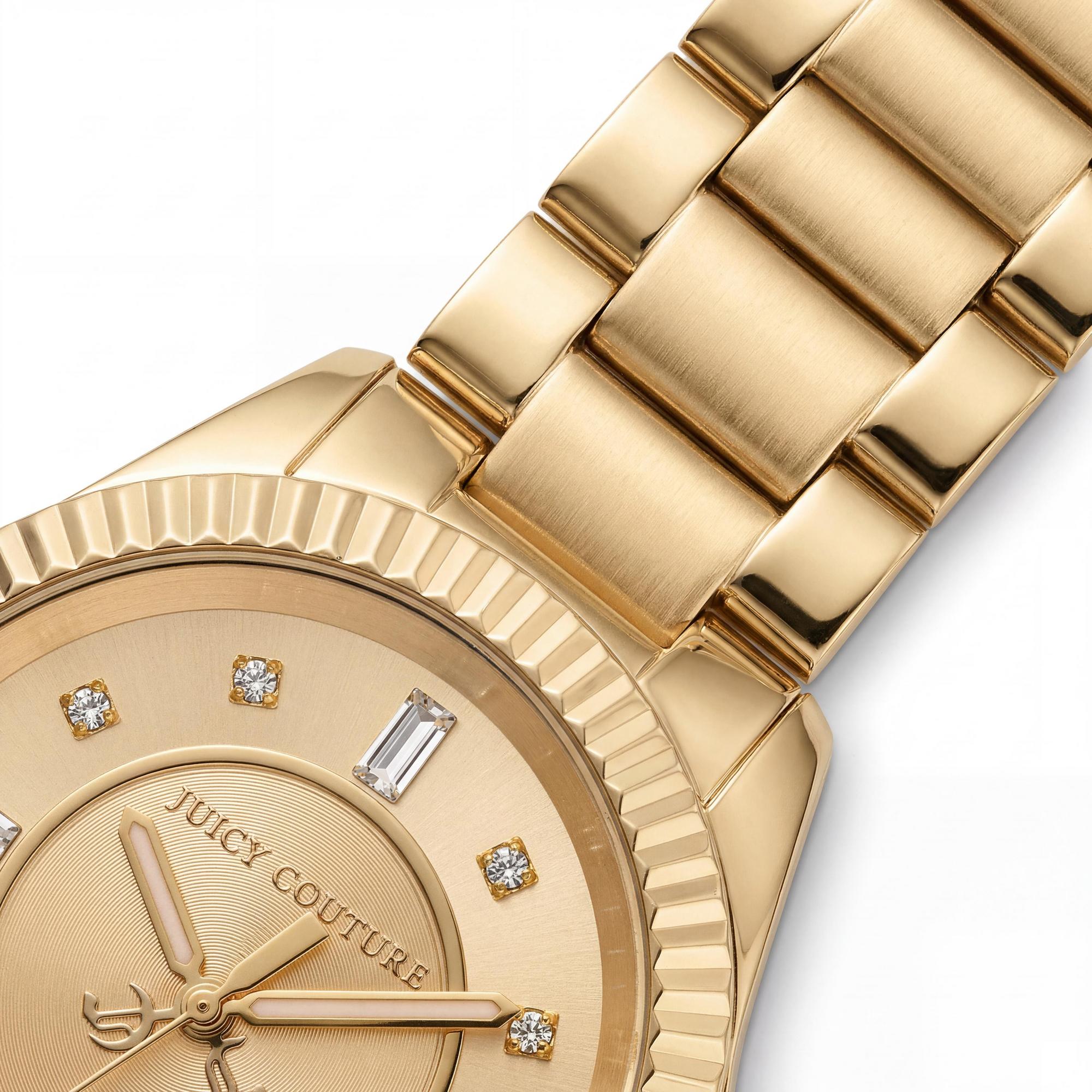 Reloj de cuarzo Juicy Couture para mujer, de acero inoxidable chapado en oro y cristales Swarovski de 41 mm., Photo 3