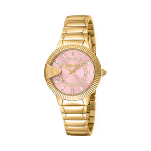 Just Cavalli Bracelet Pink Dial Stainless Steel Women's Watch, 32mm