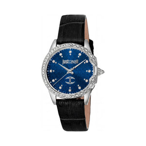 Just Cavalli Fashion Blue Dial Stainless Steel Women's Watch, 32mm