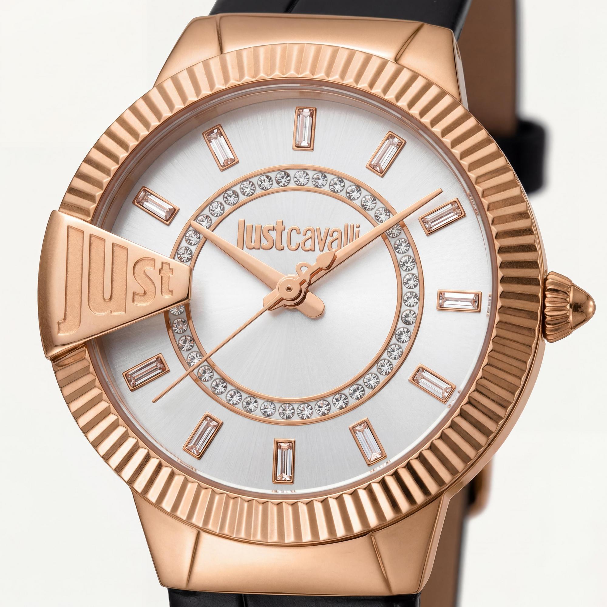 Reloj Just Cavalli de mujer de moda, esfera dorada y negra de 32 mm, Photo 2