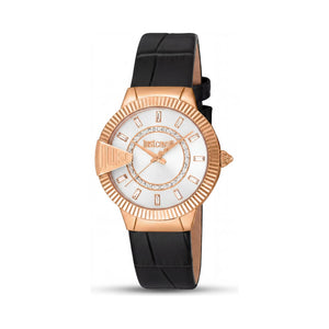 Just Cavalli Fashionable Gold Black Dial Stainless Steel Women's Watch, 32mm