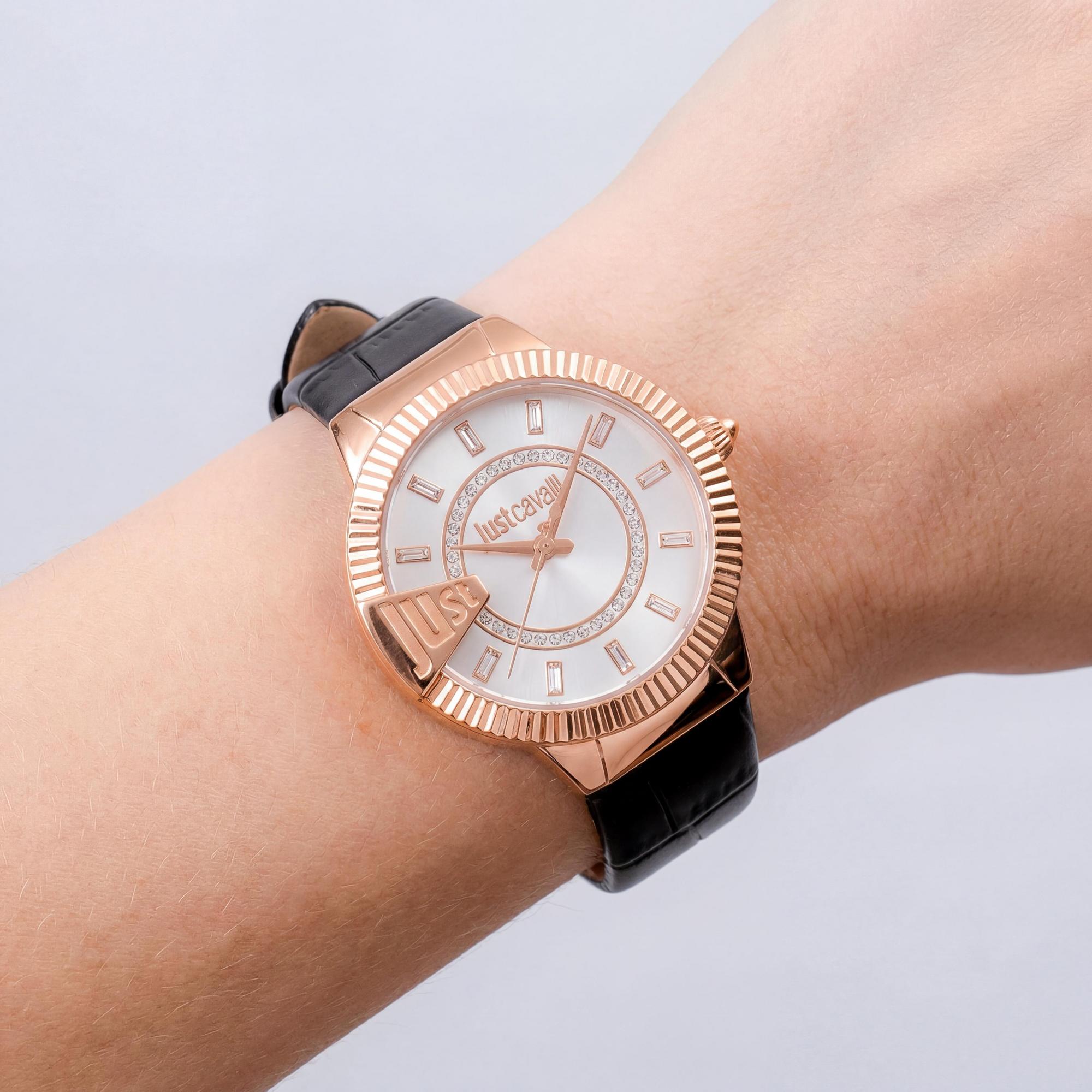 Reloj Just Cavalli de mujer de moda, esfera dorada y negra de 32 mm, Photo 3