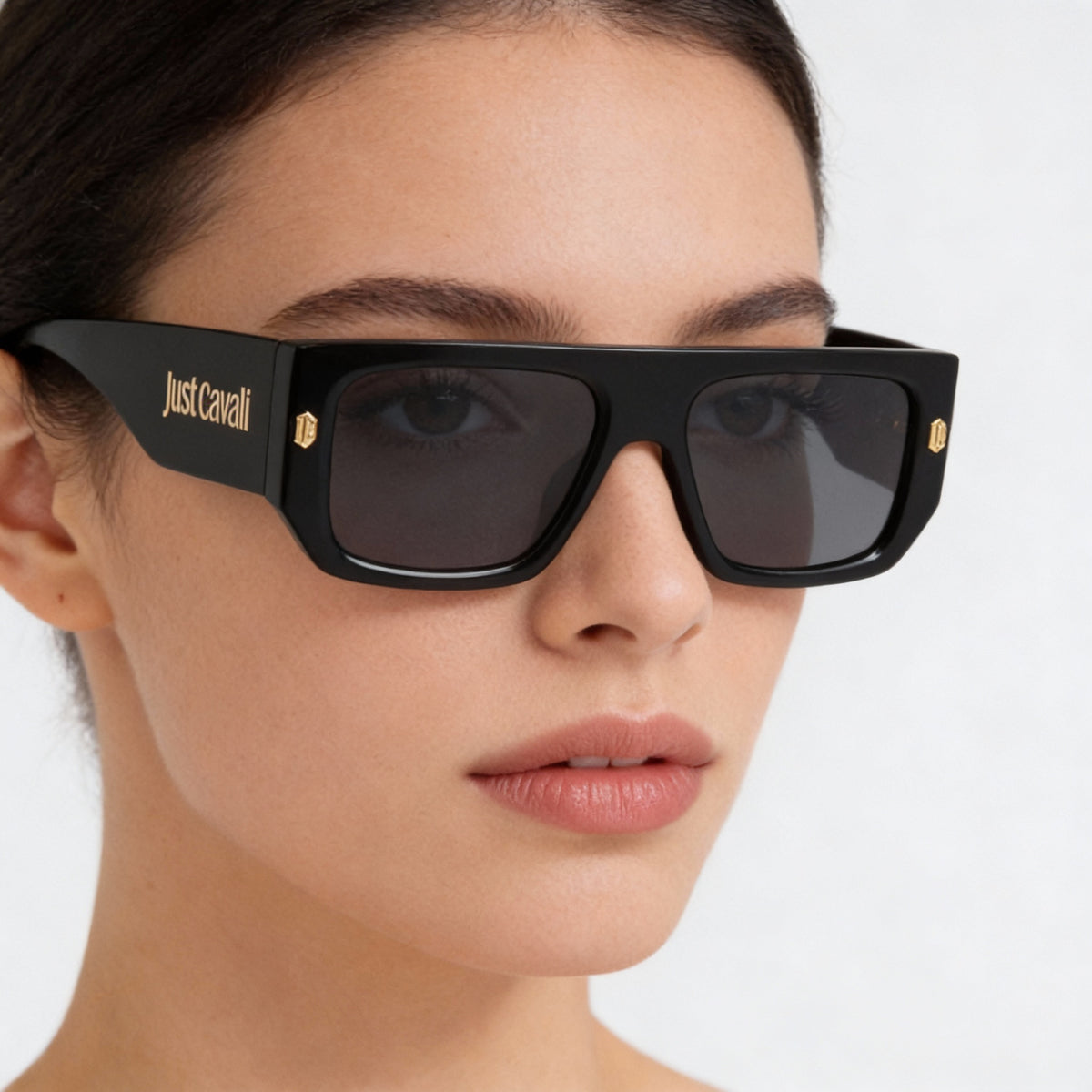 Just Cavalli SJC022 Black Smoke Rectangle Sunglasses for Women, 56mm, Photo 3