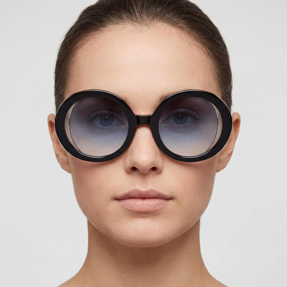 Gafas de sol redondas para mujer Just Cavalli SJC028 en negro brillante, 51 mm, Photo 4