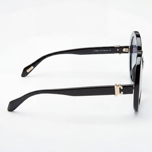 Just Cavalli SJC028 Round Sunglasses Women — side view, Non-Polarized Smoke Gradient lens