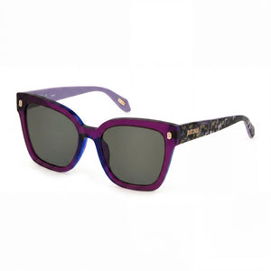 Just Cavalli SJC044 Violet Rectangle Sunglasses for Men, Polycarbonate lens