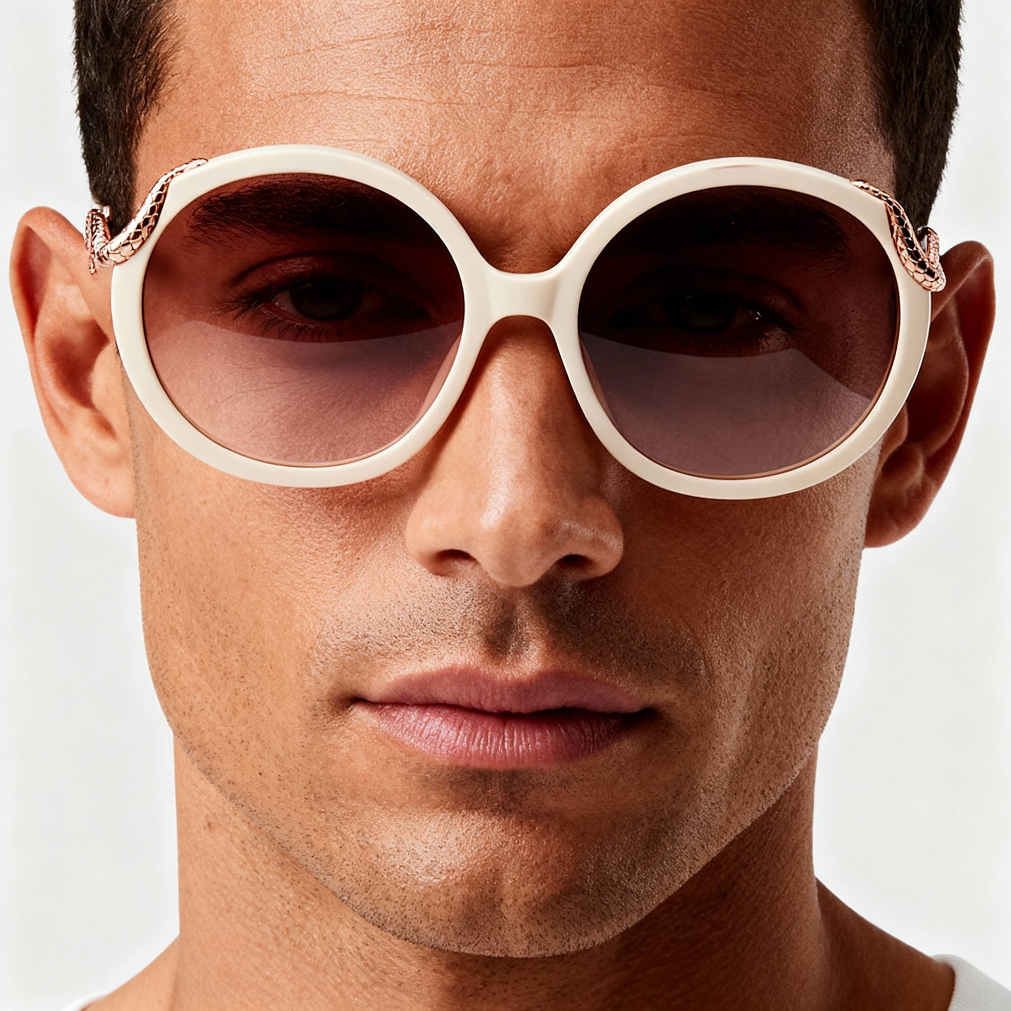 Gafas de sol redondas unisex Just Cavalli SRC004M oro rosa, 59 mm, Photo 4