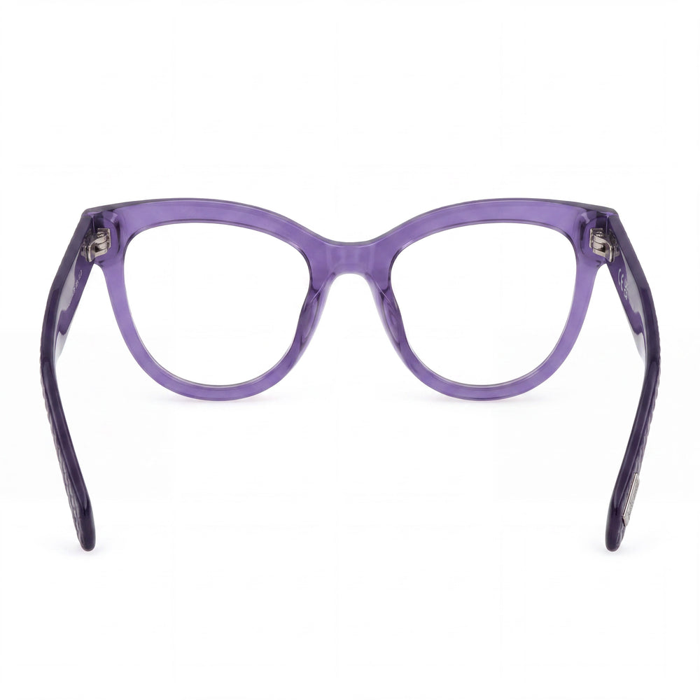 Just Cavalli VJC004V Rectangle Eyeglasses Women — side view, Violet Acetate temples