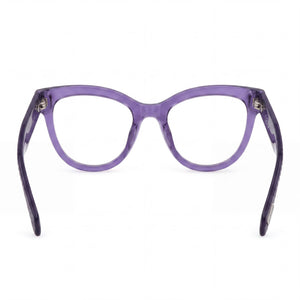 Just Cavalli VJC004V Rectangle Eyeglasses Women — side view, Violet Acetate temples