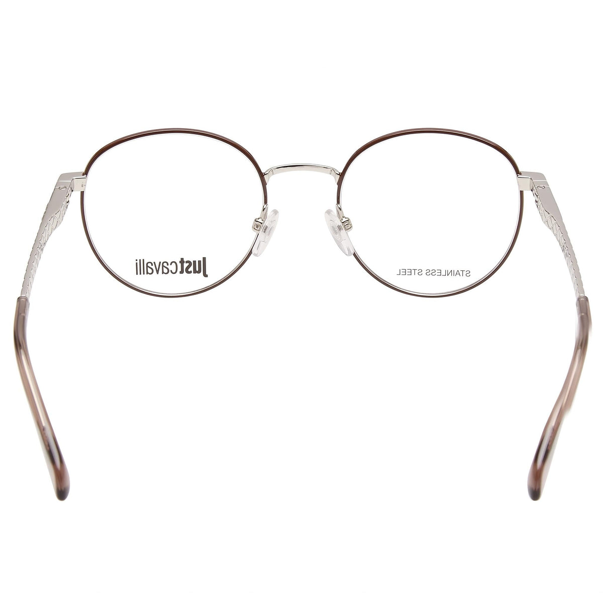 Gafas clásicas Just Cavalli para mujer, color de la montura: paladio brillante y marrón, color de las lentes: marrón, lentes de policarbonato, 51 mm, Photo 3