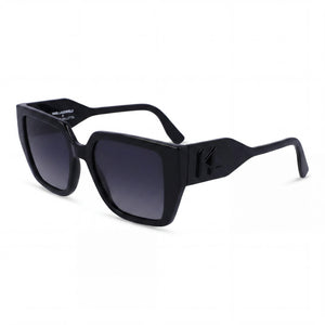 Karl Lagerfeld Classic Black Square Sunglasses for Women, Black lens