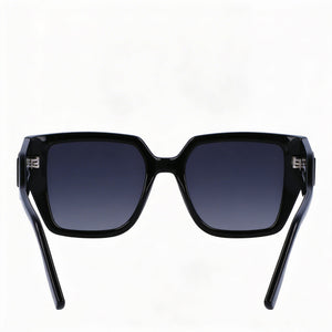 Karl Lagerfeld Classic Square Sunglasses Women — side view, UV Protected Black lens