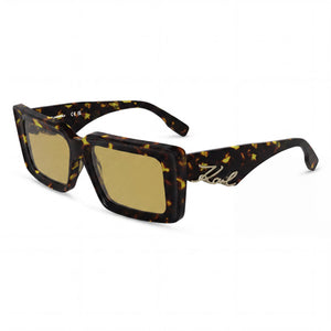 Karl Lagerfeld Classical Havana Rectangle Sunglasses for Women, Brown lens