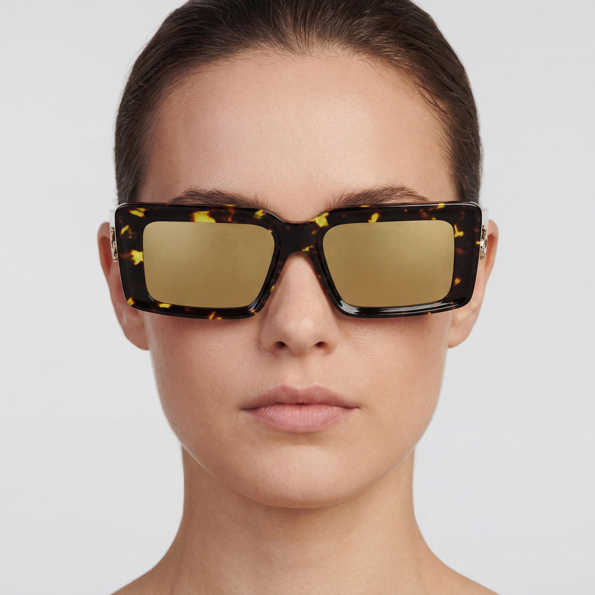 Karl Lagerfeld Classical Havana Rectangle Sunglasses for Women, 53mm, Photo 5