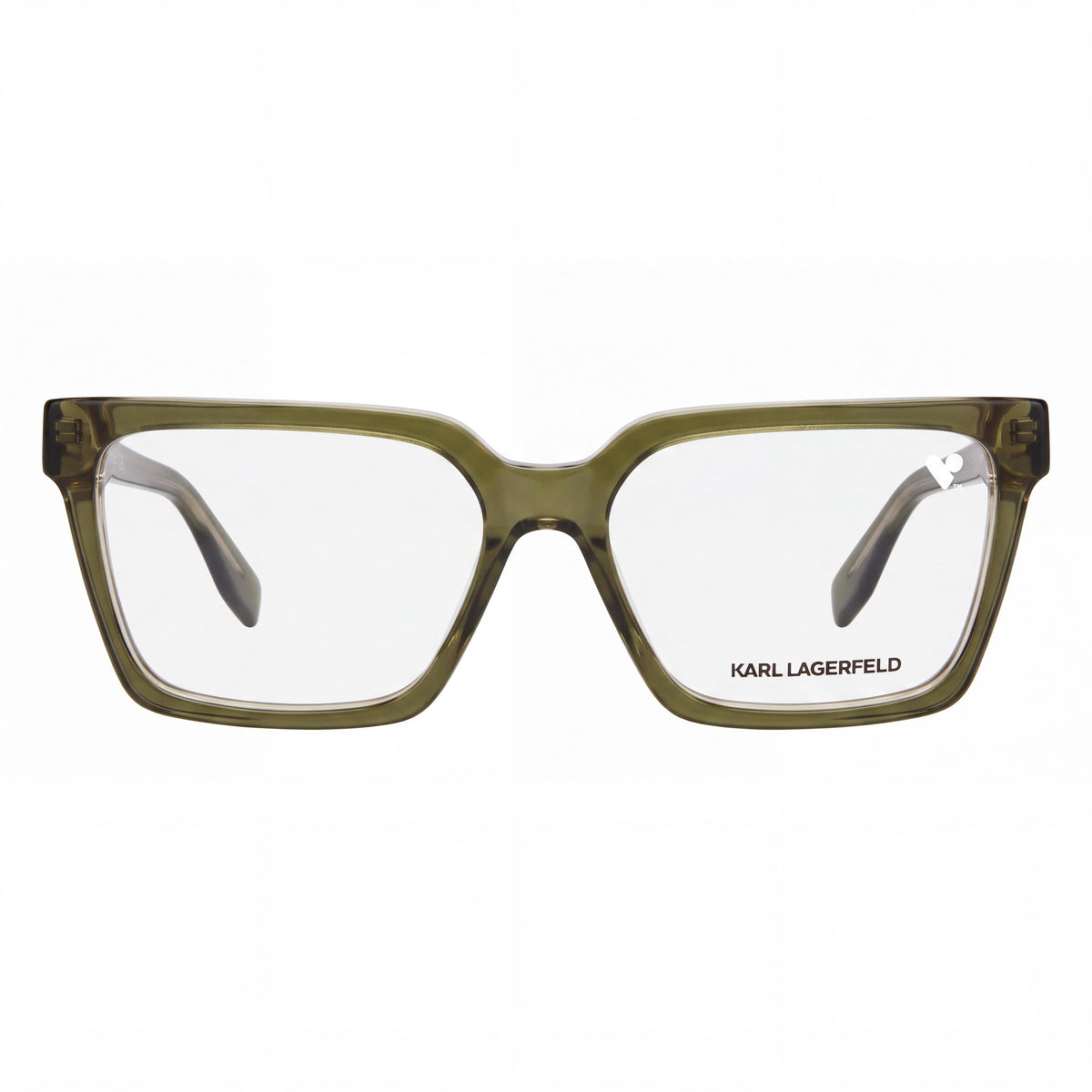 Karl Lagerfeld khaki crystal Rectangle Eyeglasses Unisex, 55mm, Photo 2