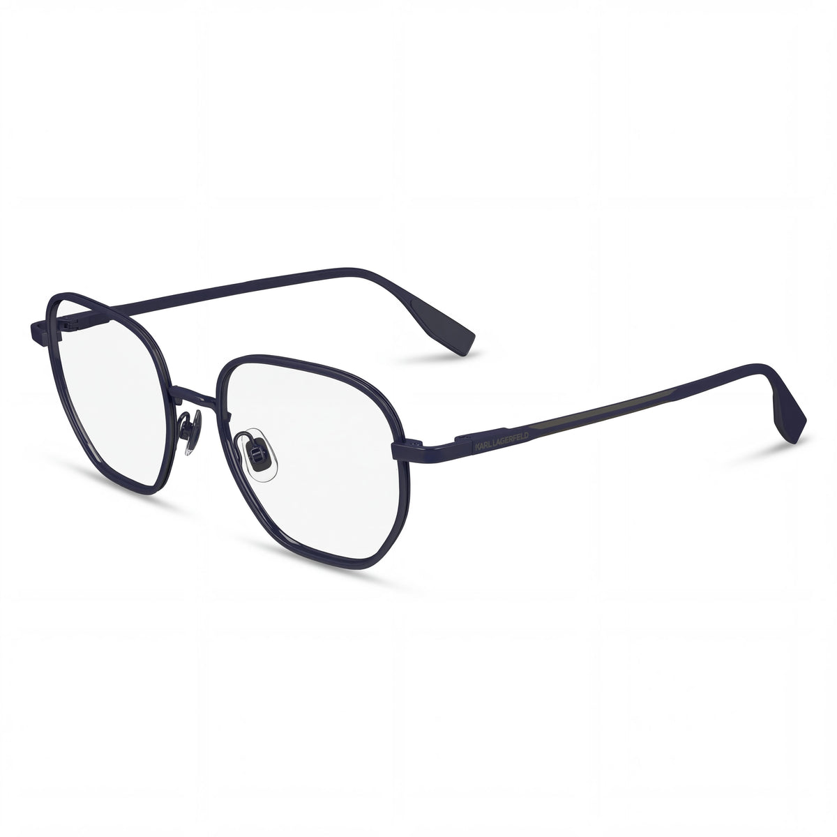 Karl Lagerfeld KL351 Shiny Blue Square Eyeglasses Unisex, Metal 50mm, Photo 1
