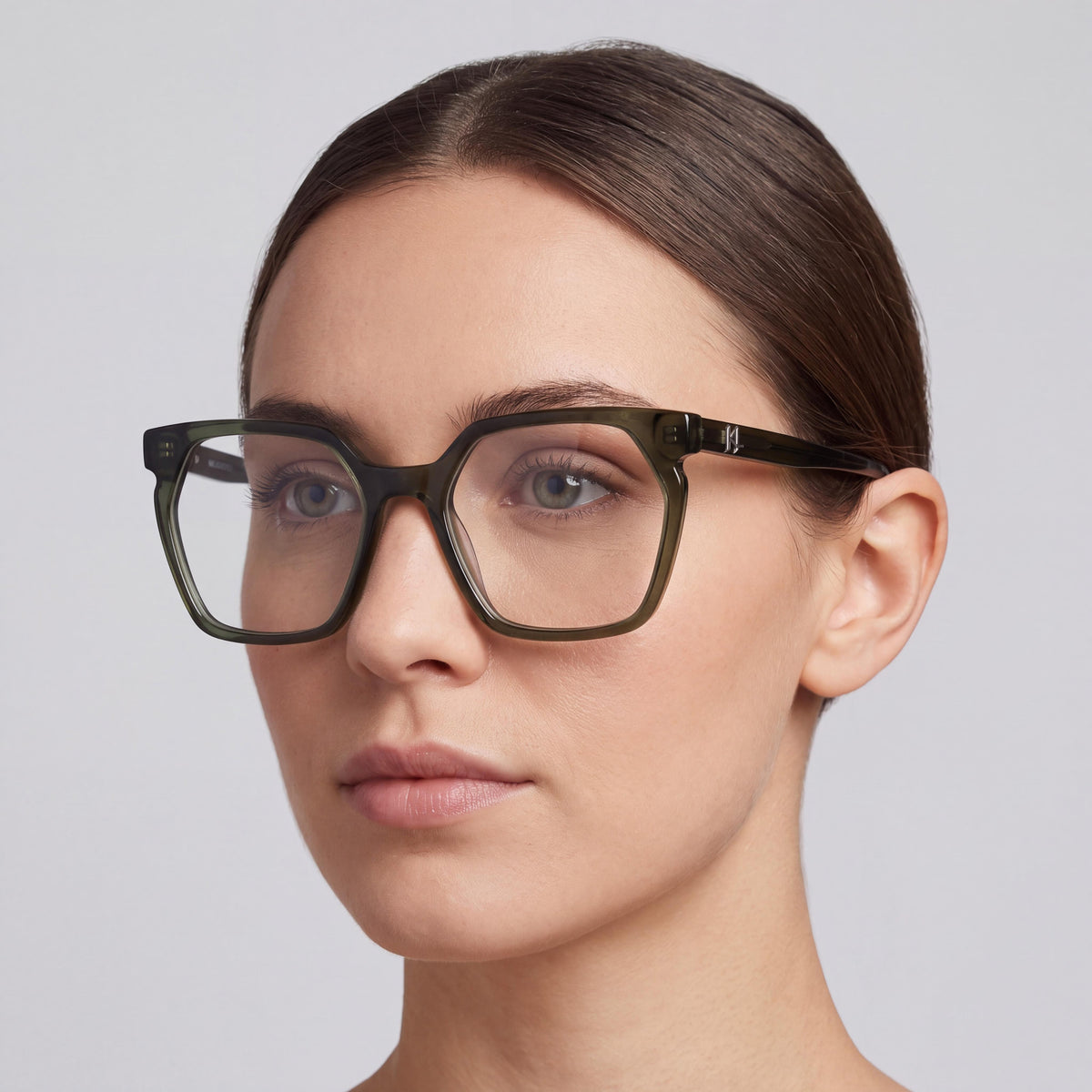 Montura de gafas graduadas para mujer KARL LAGERFELD Kl6093 N de acetato casual en color caqui, tamaño 54 mm de ancho de lente, 18 mm de ancho de puente, 140 mm de longitud de varilla, Photo 4
