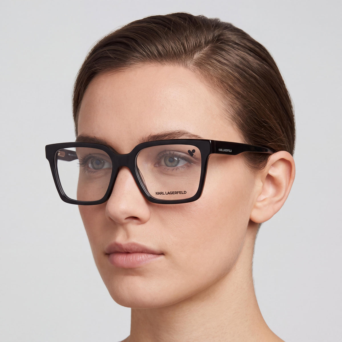 Karl Lagerfeld KL6097 Black Rectangle Eyeglasses Unisex, 55mm, Photo 5
