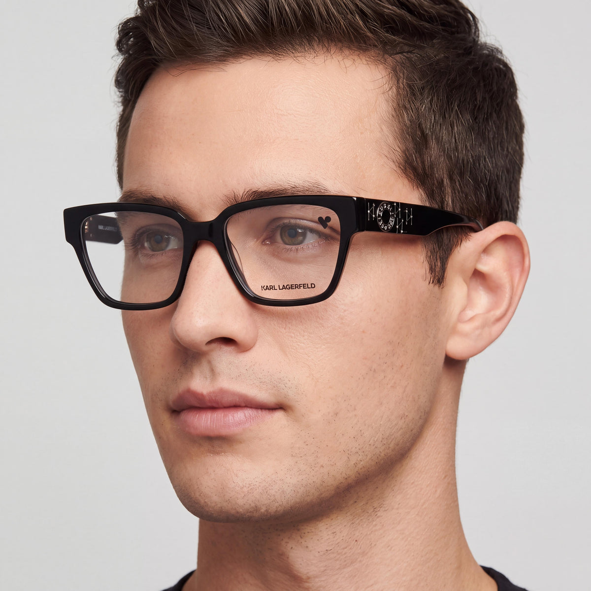 Gafas graduadas unisex Karl Lagerfeld KL6112R cuadradas negras, 54mm, Photo 5