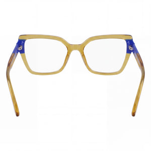 Karl Lagerfeld Kl6131 Rectangle Eyeglasses Women — side view, Yellow Acetate temples