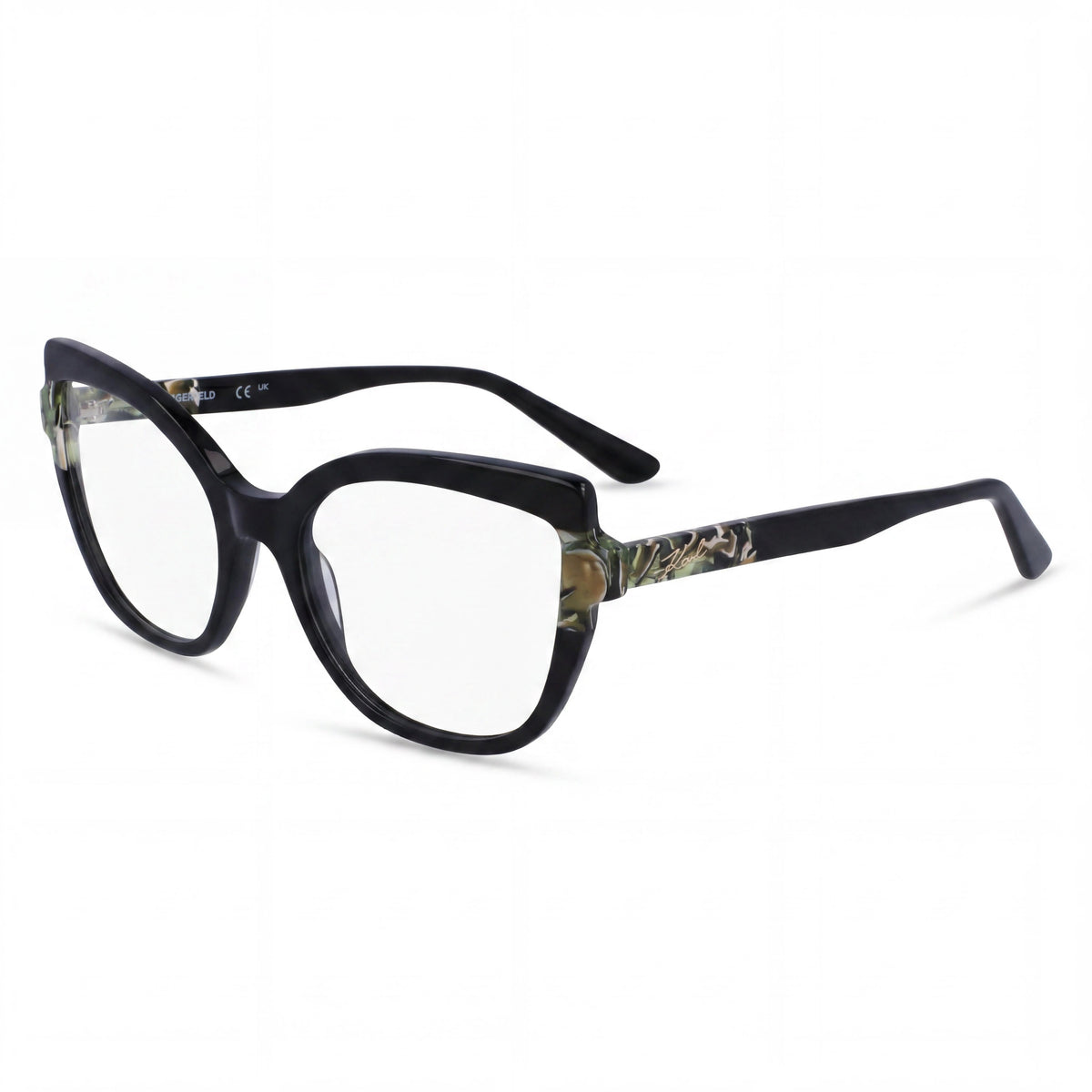 Karl Lagerfeld KL6132 Black/Marble Cat Eye Eyeglasses for Women, 54mm, Photo 1