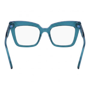 Karl Lagerfeld KL6136 Rectangle Eyeglasses for Women — interior view, Polycarbonate demo lenses