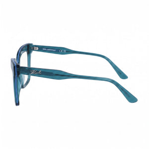 Karl Lagerfeld KL6136 Rectangle Eyeglasses Women — side view, Blue Injected temples