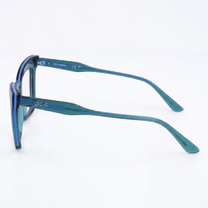 Karl Lagerfeld Kl6136 Square Eyeglasses Women — side view, Petrol Injected temples
