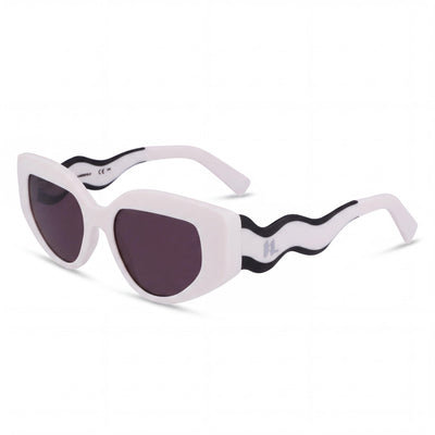 Karl Lagerfeld Kl6144s White Cat Eye Sunglasses for Women, Matte White lens