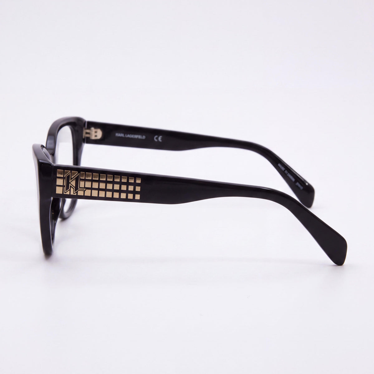 Gafas de sol modernas KARL LAGERFELD para mujer con montura inyectada negra y lentes de policarbonato negras, tamaño 53 mm, Photo 2