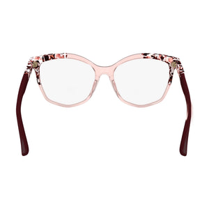 Karl Lagerfeld Kl6154 Rectangle Eyeglasses Women — side view, Red Acetate temples