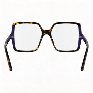 Karl Lagerfeld Kl6169 Square Eyeglasses Women — side view, Havana Violet Acetate temples
