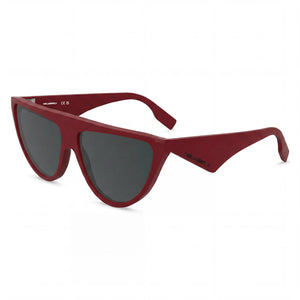 Karl Lagerfeld Kl6185s Red Cat Eye Sunglasses for Women, Solid Grey lens