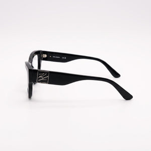 Karl Lagerfeld Kl6211 Geometric Eyeglasses Women — side view, Black Acetate temples