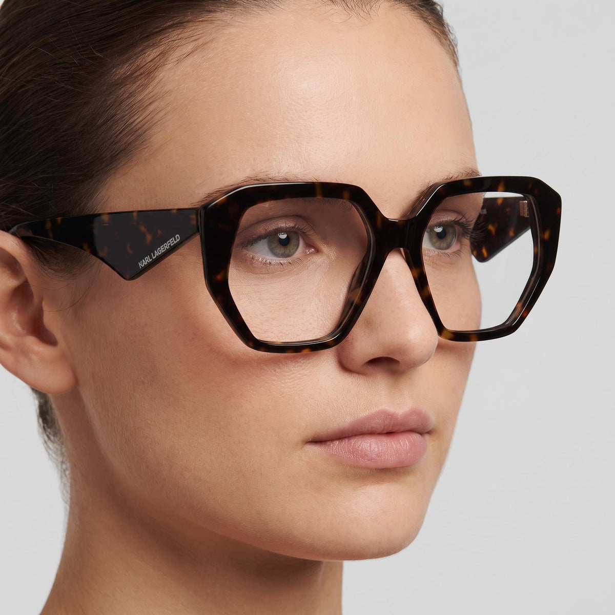 Gafas graduadas Karl Lagerfeld KL6213 geométricas de carey para mujer, 54mm, Photo 5