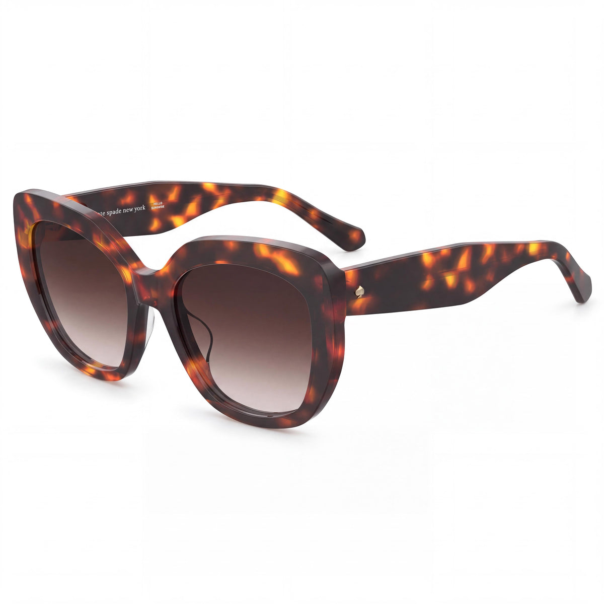 Gafas de Sol Rectangulares para Mujer kate spade new york Winslet/G/S, Acetato Havana Dorado, Lentes Polarizadas Marrones con Protección UV, 55mm, Photo 1