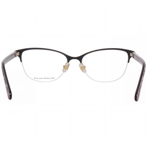 Kate Spade New York Adalina Cat Eye Eyeglasses Women — side view, Black Alloy Steel temples